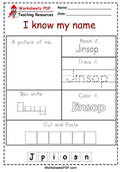 free name tracing worksheets for preschool free printables
