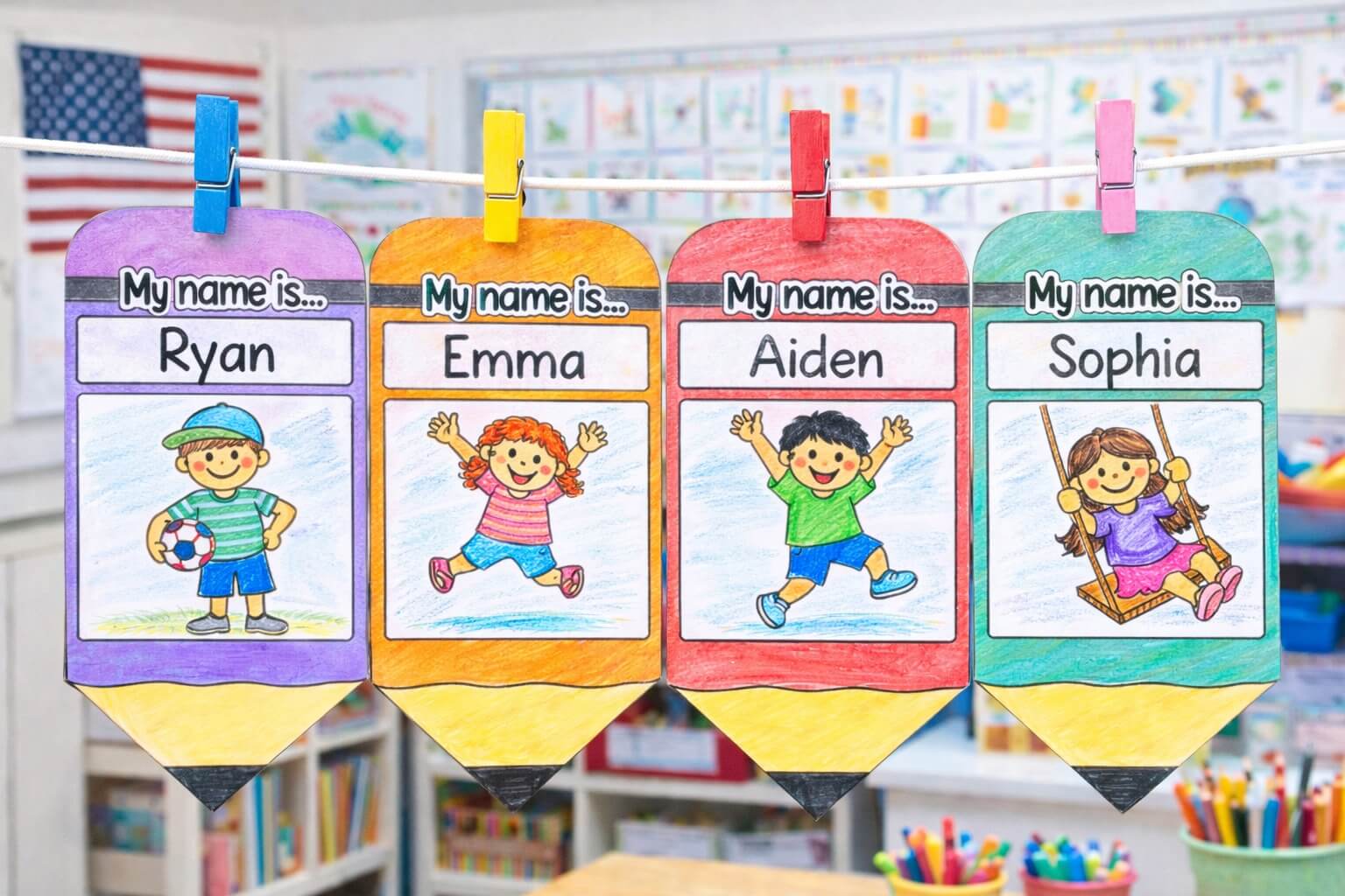 pencil name tags